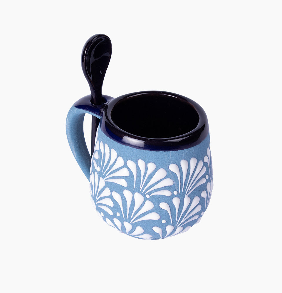 Taza con Cuchara ( Set de 3 pzas del mismo color)