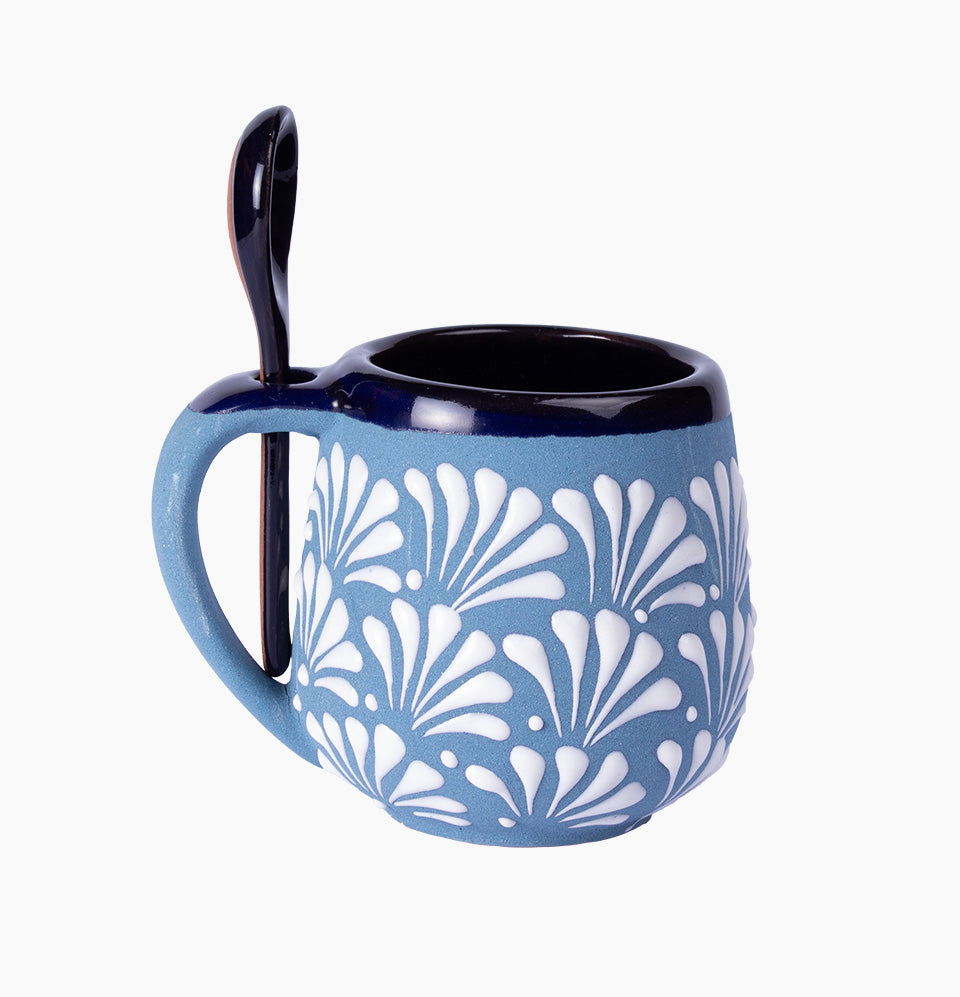 Taza con Cuchara ( Set de 3 pzas del mismo color)