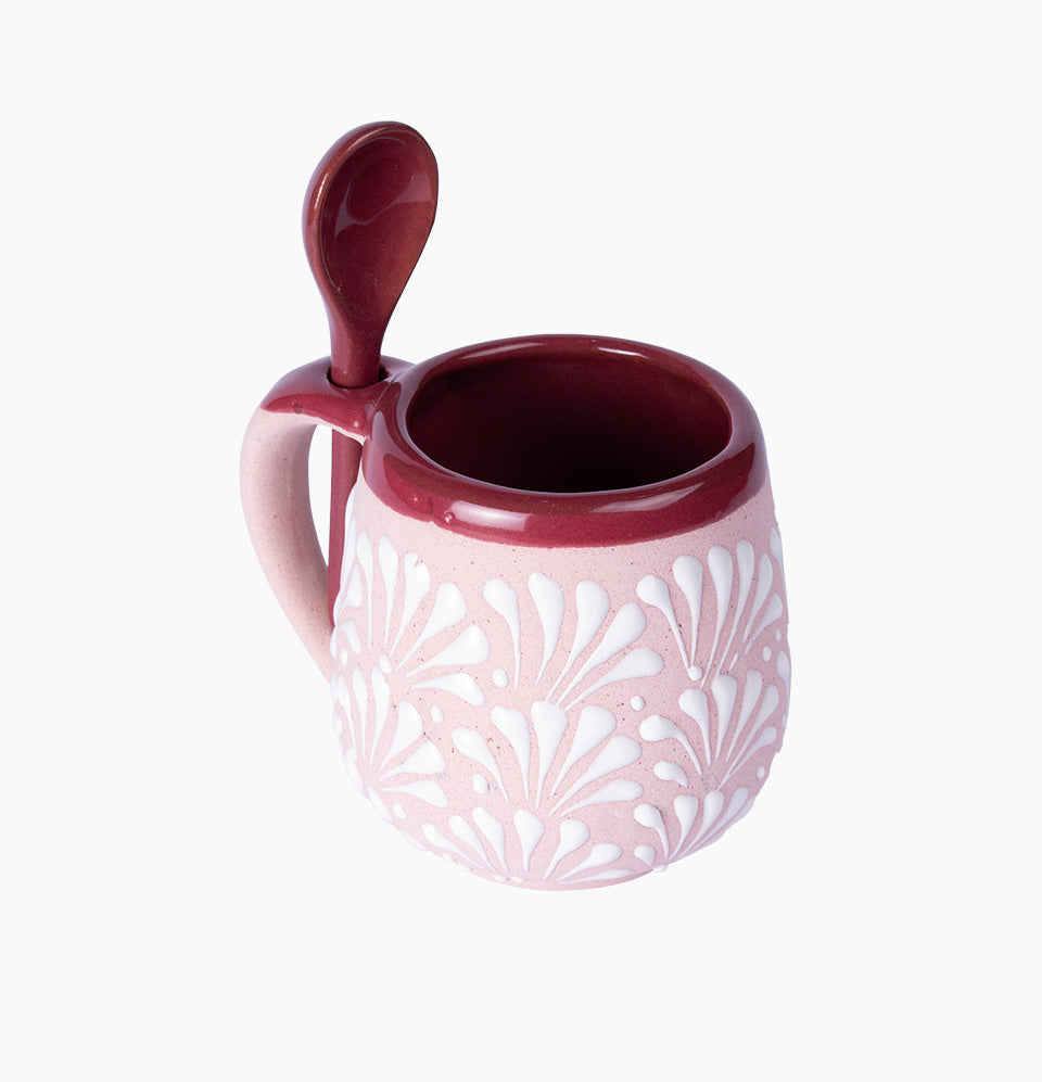 Taza con Cuchara ( Set de 3 pzas del mismo color)