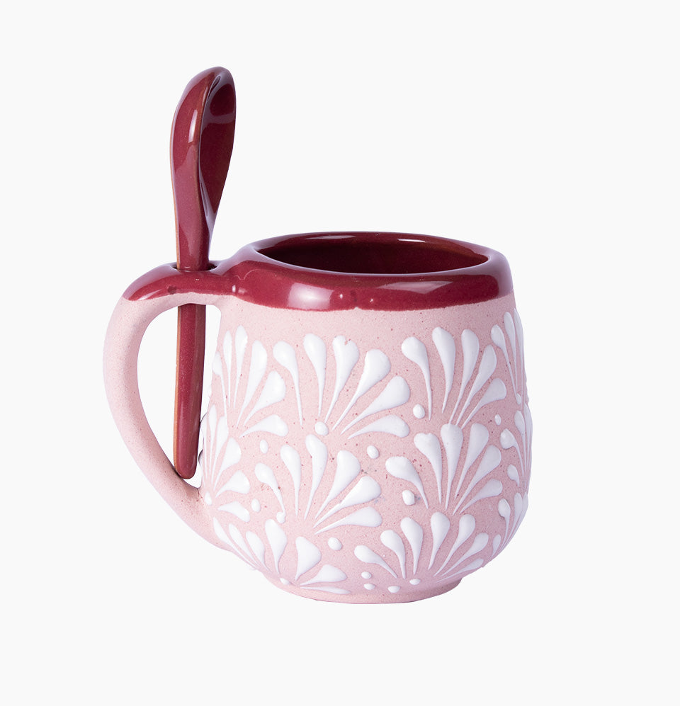 Taza con Cuchara ( Set de 3 pzas del mismo color)