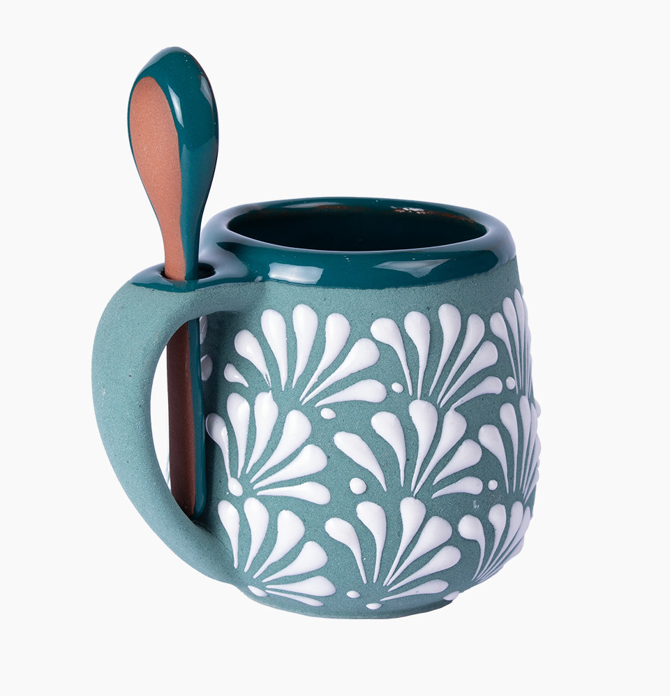 Taza con Cuchara ( Set de 3 pzas del mismo color)